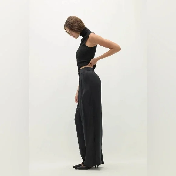 NAKED CASHMERE ROSALIE SILK TROUSER in Black NWT